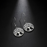 Boucles d'oreilles Arbre de Vie en acier inoxydable 316L