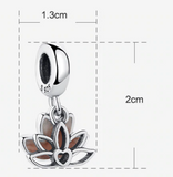 Pendentif Fleur de Lotus et Quartz en Argent Sterling 925