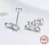 Boucles d'oreilles Fleur de Lotus en Argent Sterling 925