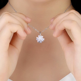 Collier pendentif  3D en Cristal Zircon et Argent Sterling 925