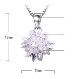 Collier pendentif  3D en Cristal Zircon et Argent Sterling 925