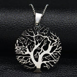 collier arbre de vie en acier inoxydable, 316L