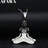 Collier pendentif Boudha en acier inoxydable 316L