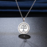 collier pendentif arbre de vie en acier inoxydable, 316L