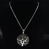 collier arbre de vie en acier inoxydable, 316L