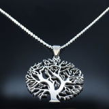 collier arbre de vie en acier inoxydable, 316L