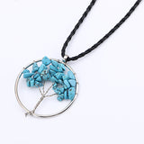 Collier Pendentif Arbre de Vie Pierres Naturelles