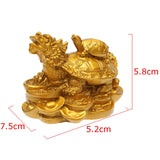 Tortue Dragon Feng Shui en Résine-Symbole de Protection, Richesse, Longévité..