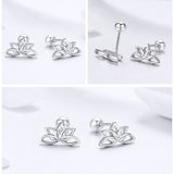 Boucles d'oreilles Fleur de Lotus en Argent Sterling 925