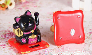 Chat Maneki Neko porte bonheur bras mobile - Alimentation Solaire