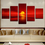Tableau Soleil Feng shui dominante Rouge