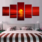 Tableau Soleil Feng shui dominante Rouge