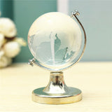 Globe Terrestre en Cristal sur son socle-Symbole de Voyage