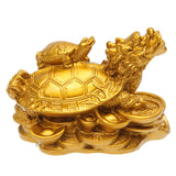 Tortue Dragon Feng Shui en Résine-Symbole de Protection, Richesse, Longévité..
