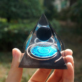 Pyramide Orgonite Obsidienne Reiki 60mm faite main