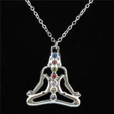 Pendentif Bouddha incrusté Strass "7 Chakras"