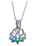 Pendentif Diffuseur d'huiles essentielles Fleur de Lotus en acier inoxydable 316L