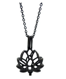 Pendentif Diffuseur d'huiles essentielles Fleur de Lotus en acier inoxydable 316L