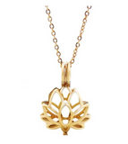 Pendentif Diffuseur d'huiles essentielles Fleur de Lotus en acier inoxydable 316L